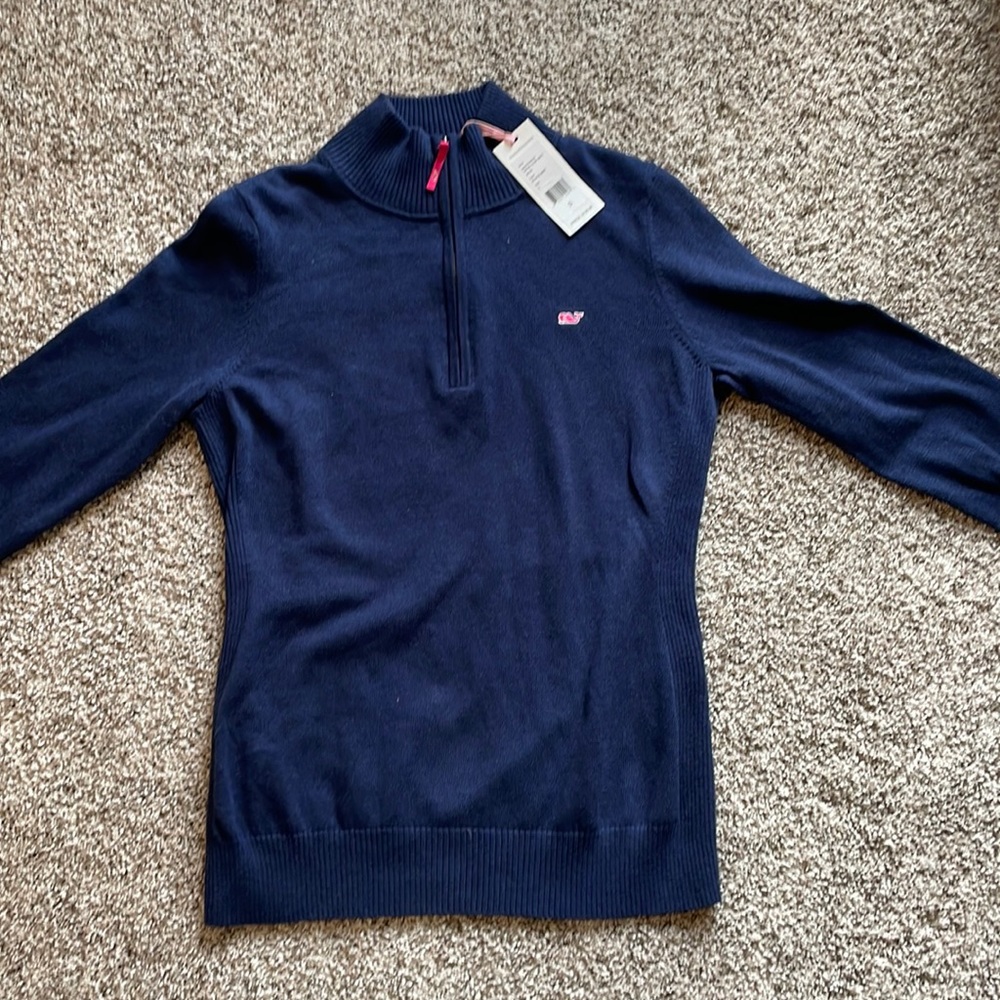 Vineyard vines tipped 1/4 zip sweater